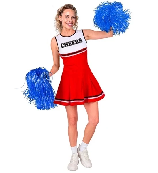 Cheerleader rood kostuum Lynn dames