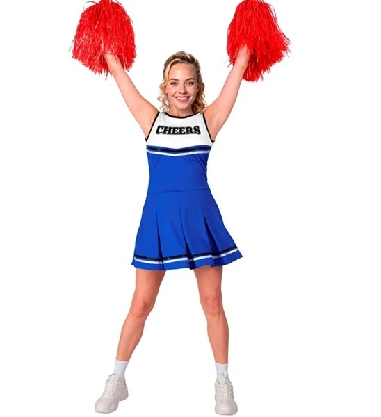 Cheerleader blauw kostuum Maud dames