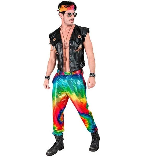 Paillettenbroek tye die kostuum Niek
