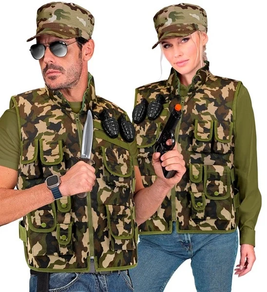 Militair camouflage vest kostuum Lynn volwassenen