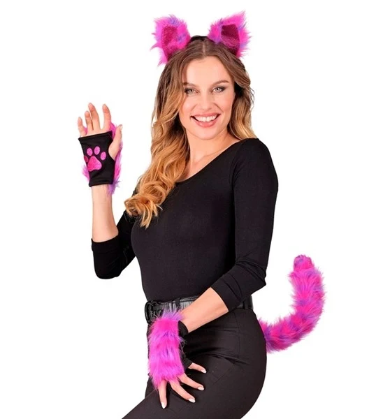 Set cosplay kat neon roze Daan