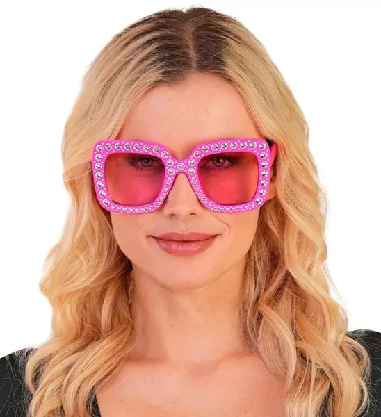 Bril roze met strass Fleur