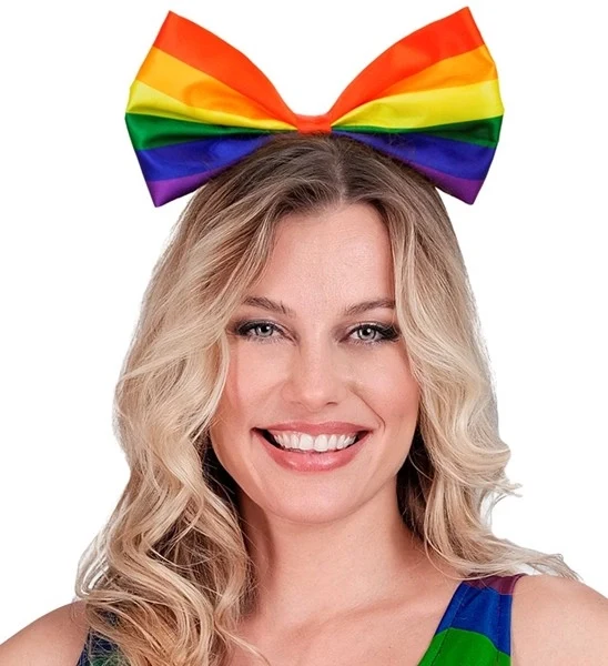 Hoofdband strik regenboog Anouk