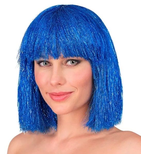 Pruik blits blauw Maud
