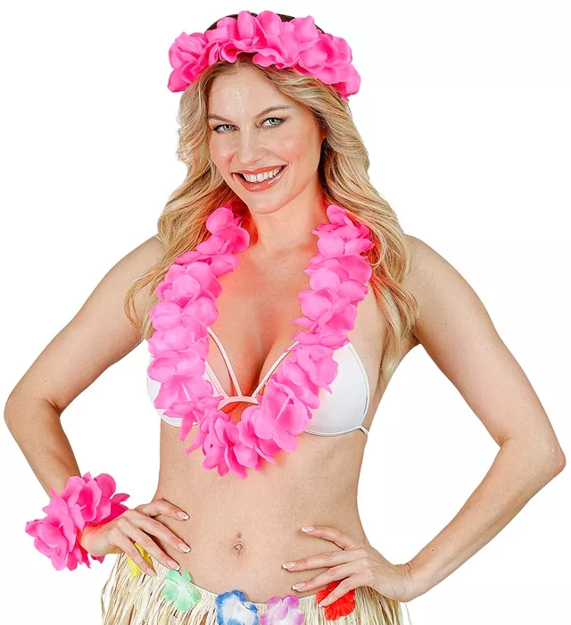 Hawaii set roze Stijn