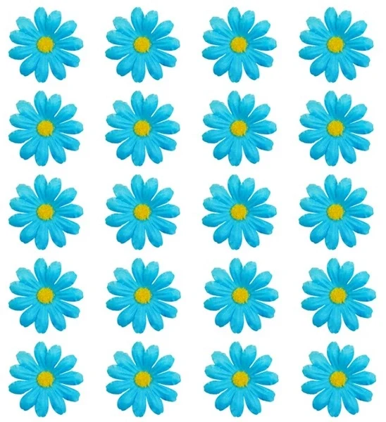 Set van 20 decoratieve licht blauwe bloemen Isa