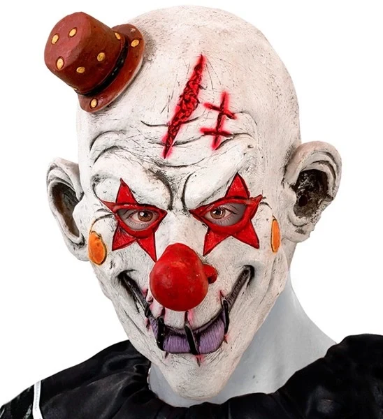 Volledig masker killer clown met hoed Nora