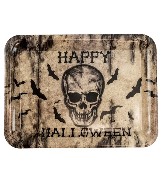 Dienblad happy halloween schedel 33 x 24 cm
