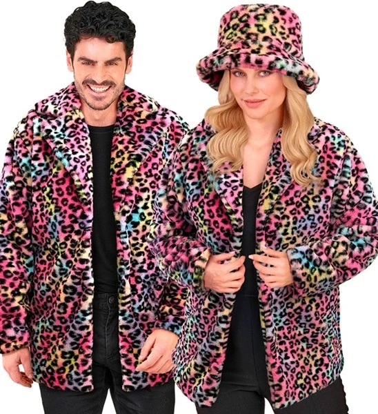 Bontjas pluche luipaard multi kostuum Mats