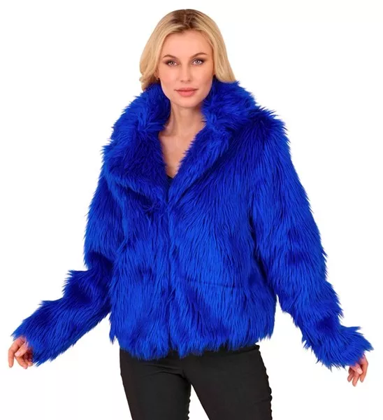 Bontjas pluche dames blauw kostuum Lara