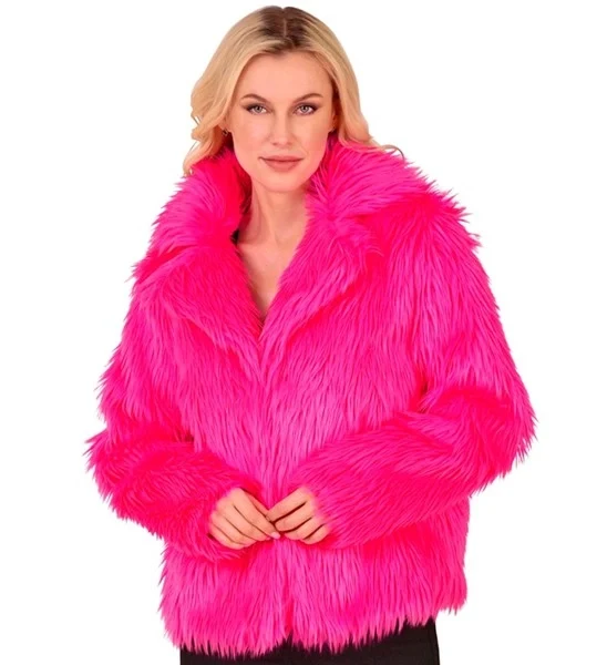 Bontjas pluche dames neon roze kostuum Noah