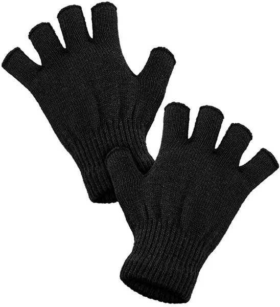 Vingerloze handschoenen zwart budget
