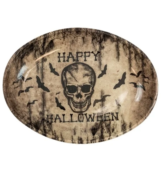 Schaal happy halloween schedel 40 x 30,5 cm