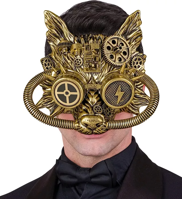 Masker steampunk goud Fleur