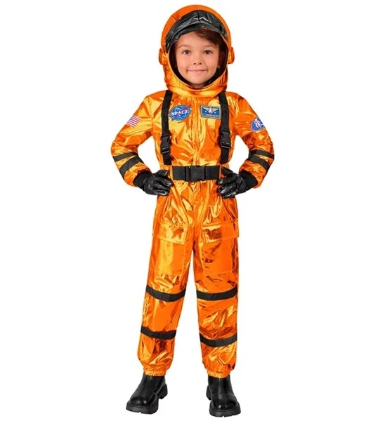 Astronaut kostuum oranje Teun kind