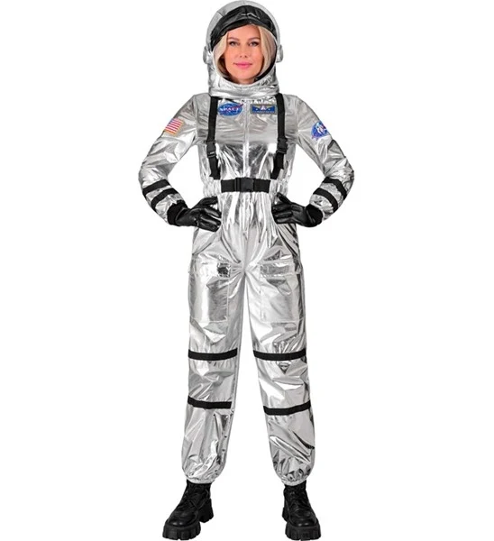 Astronauten kostuum zilver Jesse dames