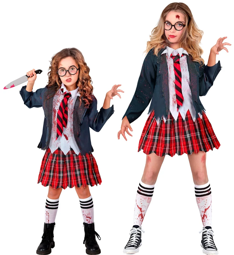 Zombie schoolmeisje kostuum Emma kinderen