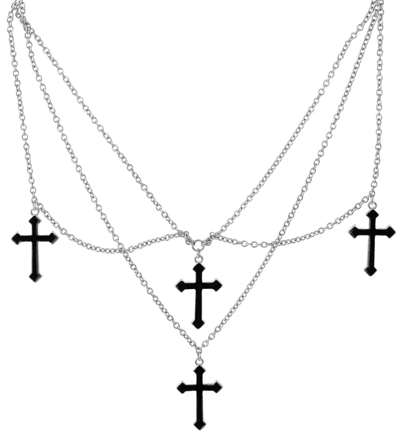 Ketting met kruisen zwart Timo