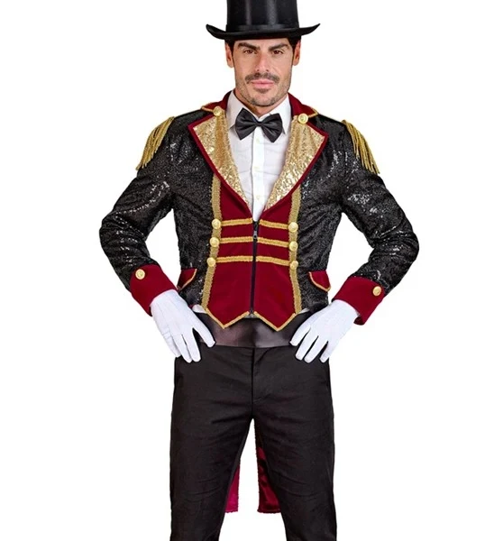 Pailletten slipjas circus dompteur Heren