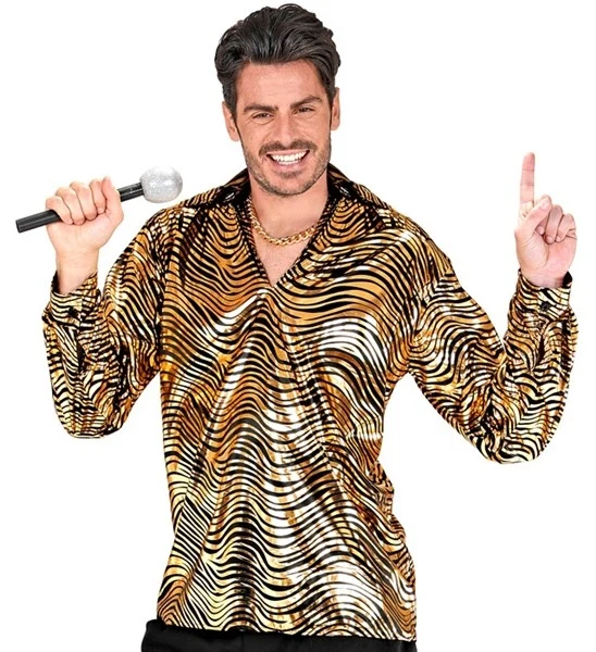 Shirt disco fever goud heren