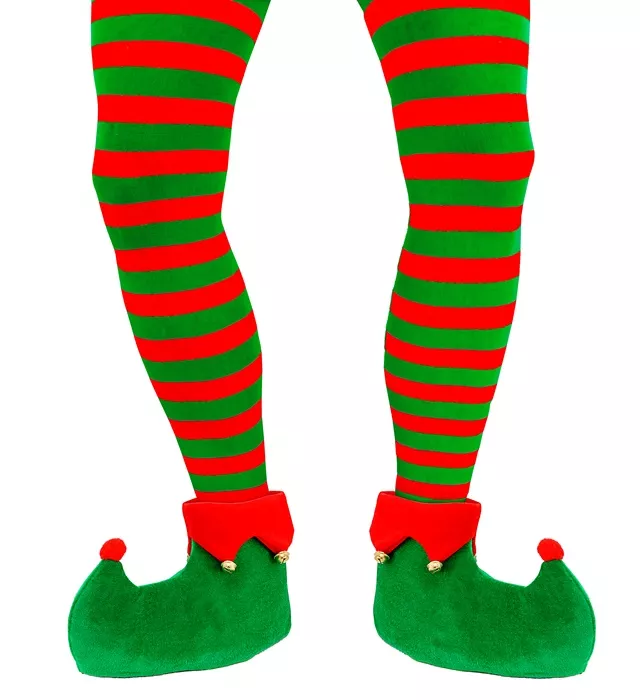 Panty gestreept groen / rood Elf