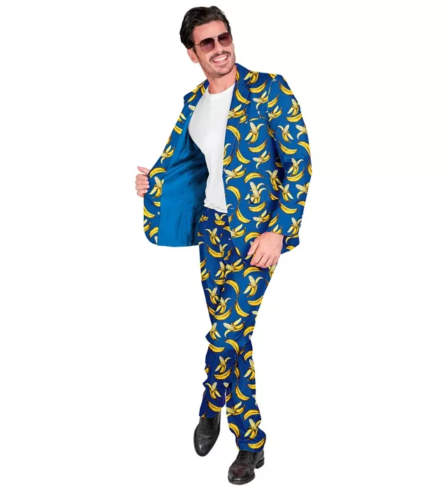 Kostuum neon banaan suit