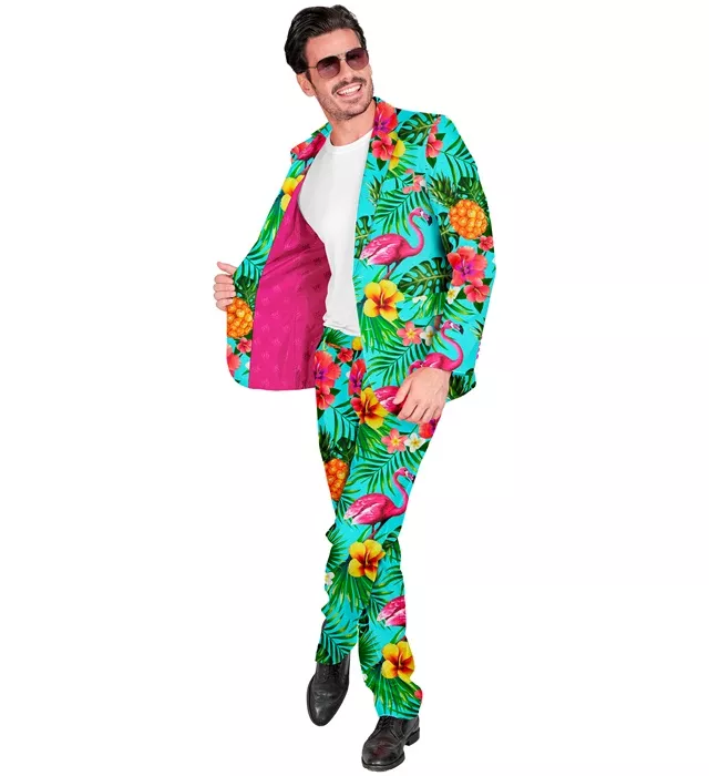 Kostuum neon flamingo suit