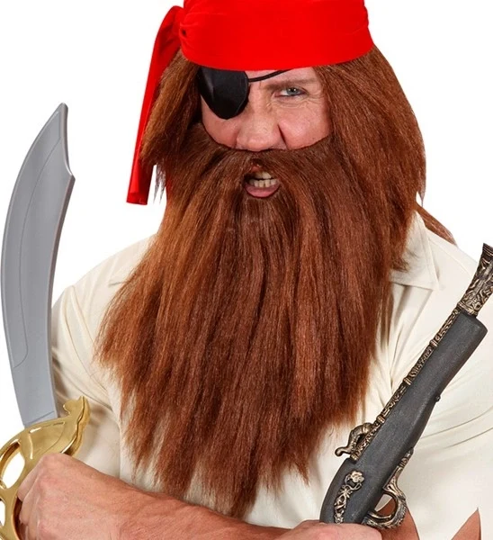 Bruine baard met snor en baard Piraat