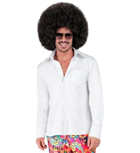 70's groovy heren shirt wit