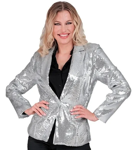 Paillettenjas zilver Huby