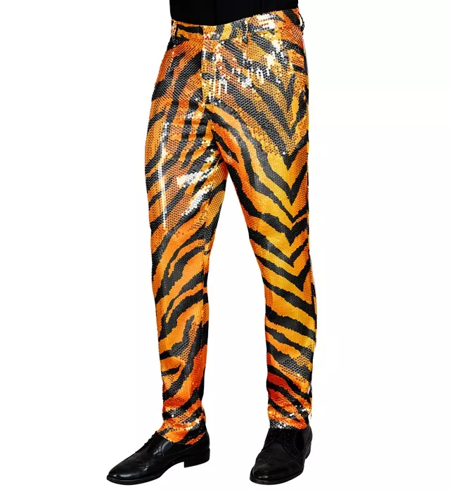 Paillettenbroek heren tijger
