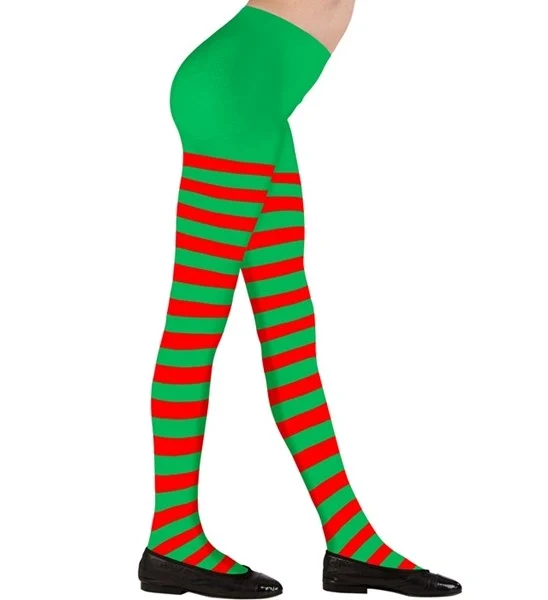 Kinderpanty gestreept groen/rood Elf