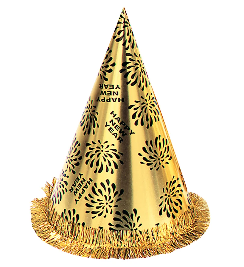 Nieuwjaar punthoed goud Happy New Year