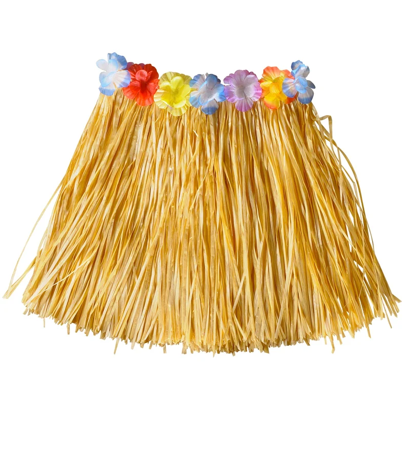 Naturel Hawaiirokje met bloemenriem kind