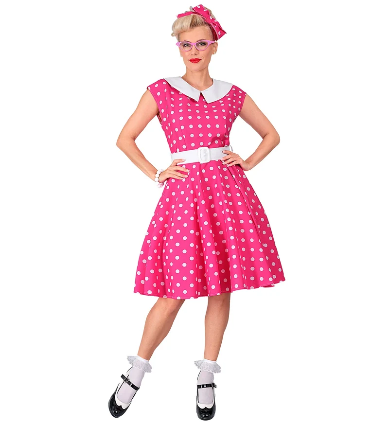 Rock-'n-roll fashion jurk roze 50s