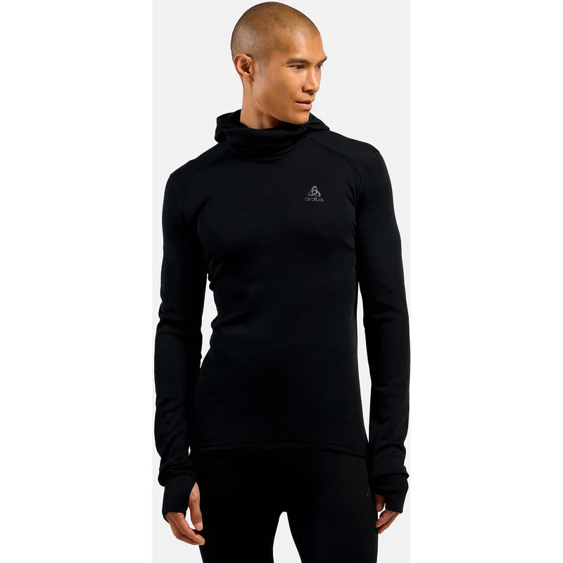 active warm eco base layer shirt with facemask