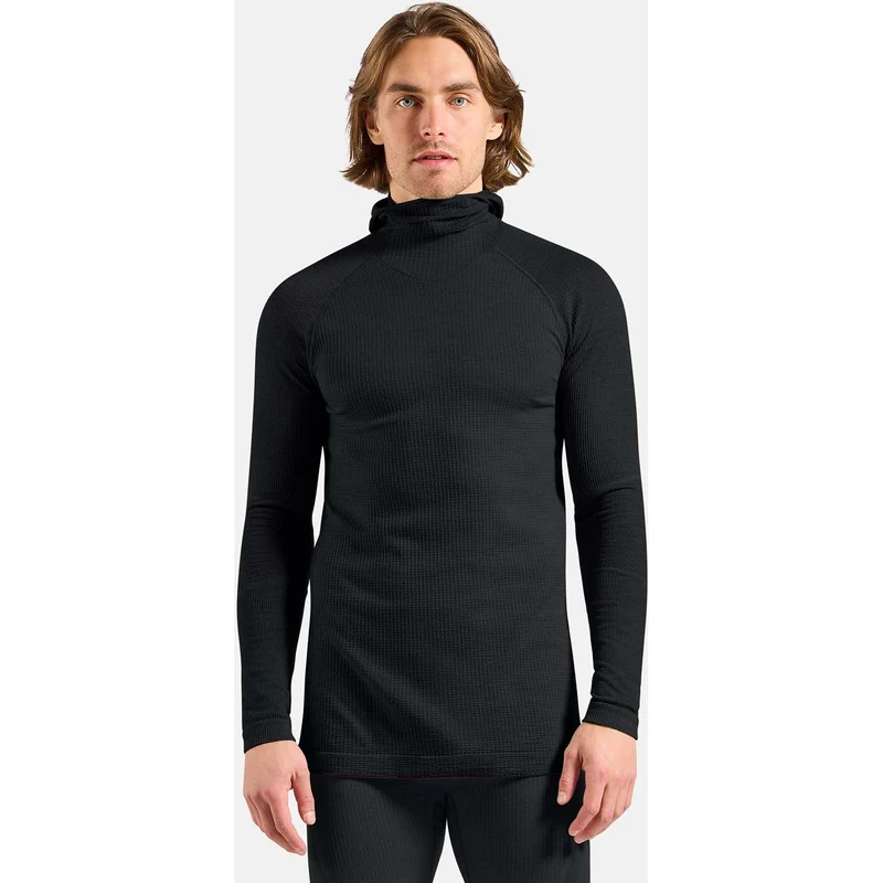 performance wool base layer shirt met facemask