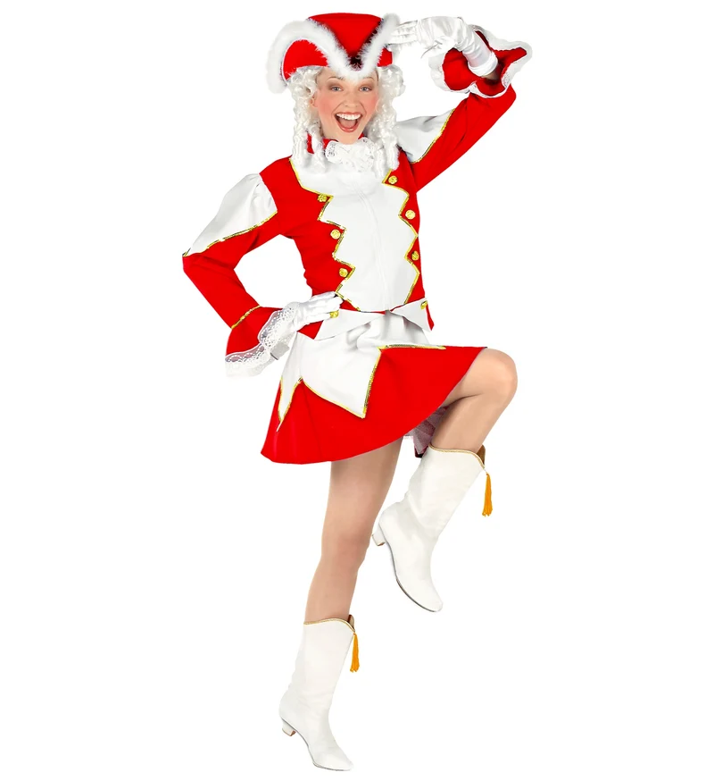 Majorette kostuum Stacy dames rood - maat L
