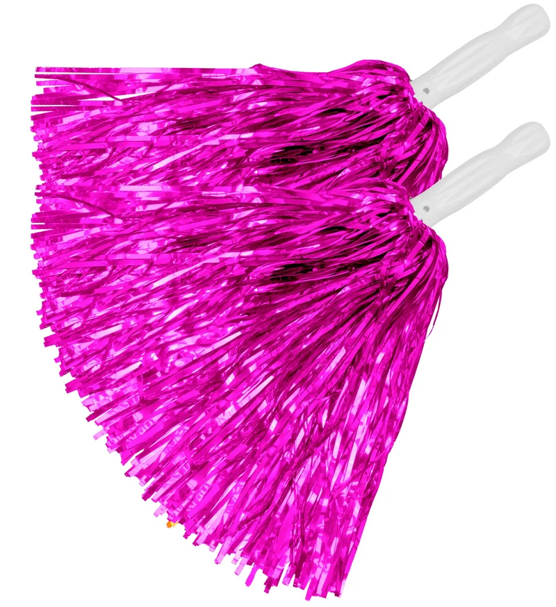 Metallic pompons set roze