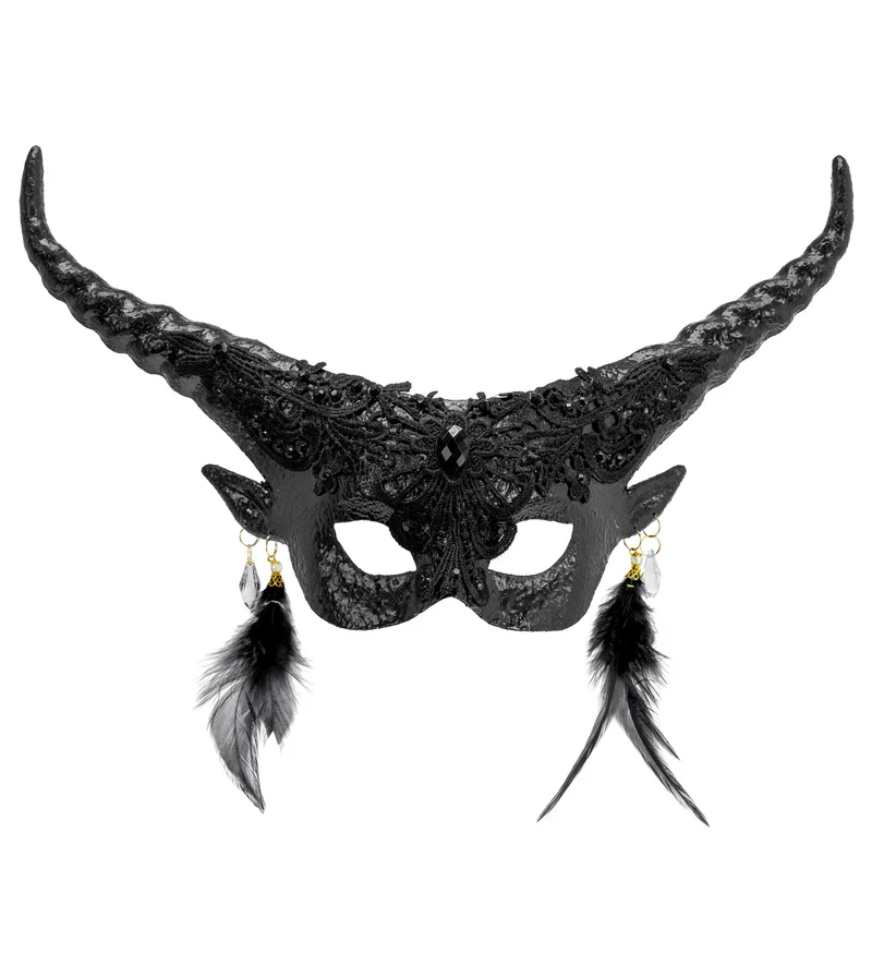 Duivel masker luxe zwart theater