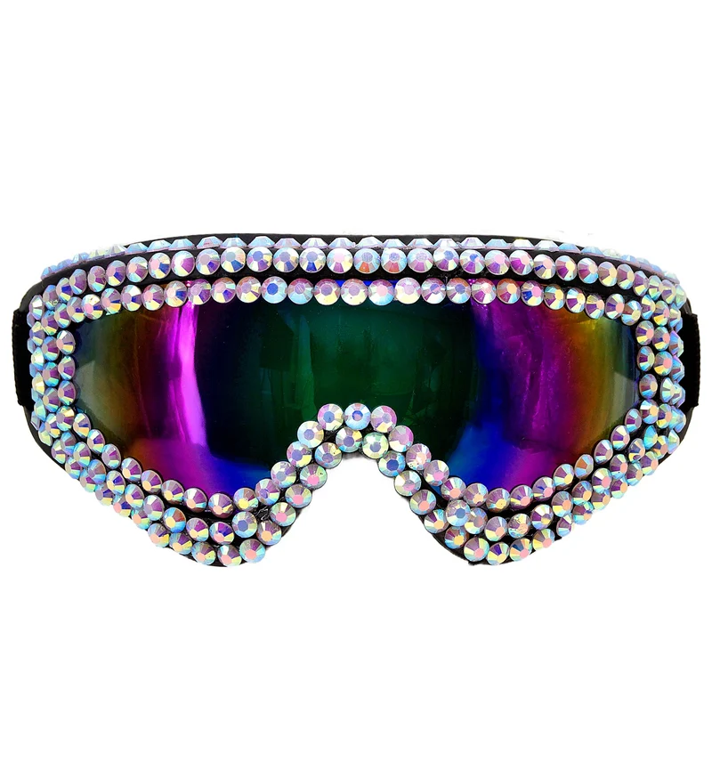 Skibril met strass steentjes