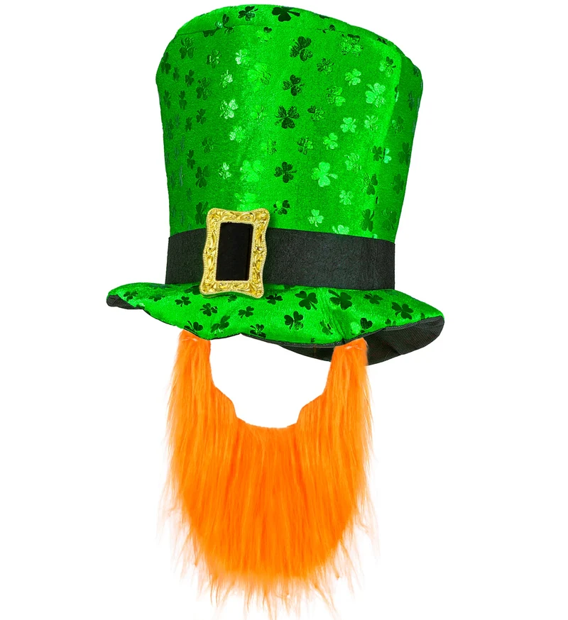 St Patricks Day hoge hoed met baard