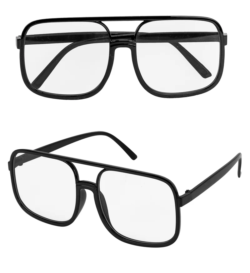 Bril prins Bernardo zwart met blank glas
