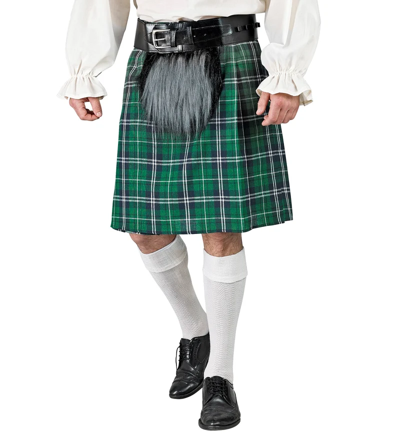 Groene schotse kilt met heuptas
