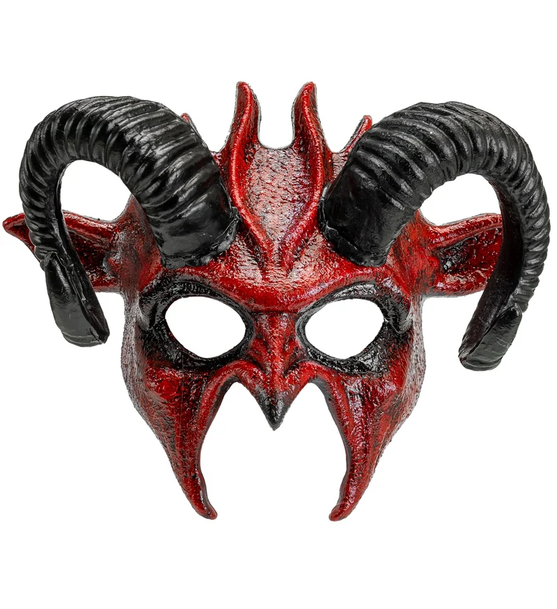 Commedia dell'arte duivelsmasker ram rood/ zwart