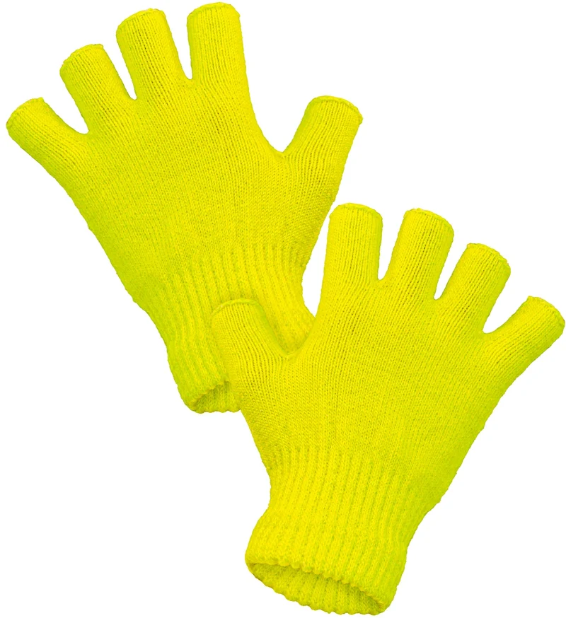 Vingerloze handschoenen neon geel