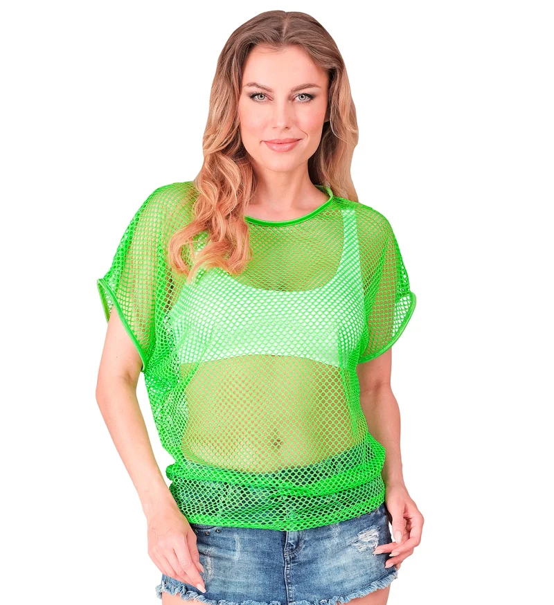 Net t-shirt neon groen