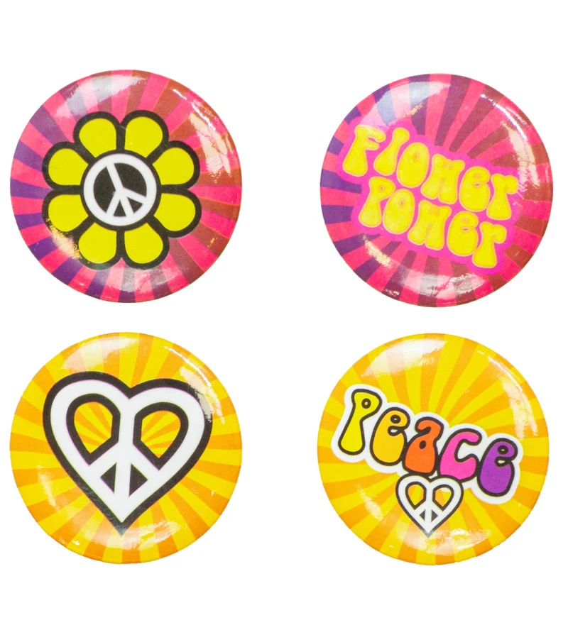 Hippie spelden buttons