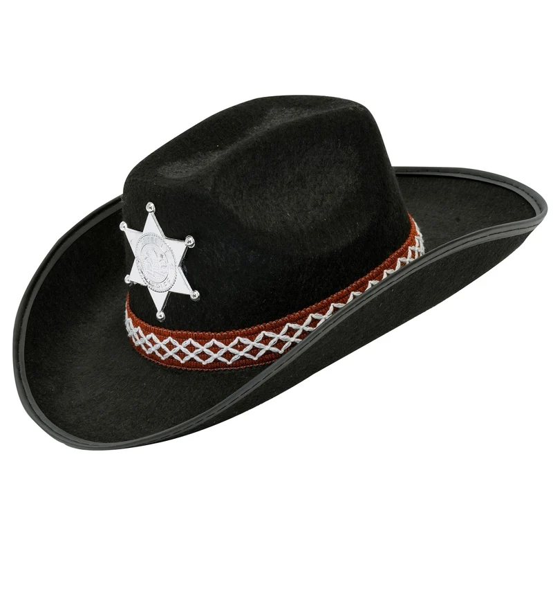 Cowboyhoed zwart sheriff kind
