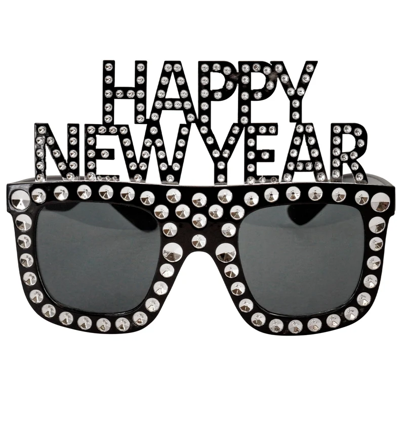 Happy New Year bril zilver